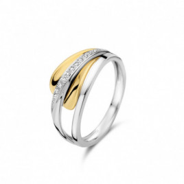 Bague OR Blanc et OR Jaune 750 ml Diamants