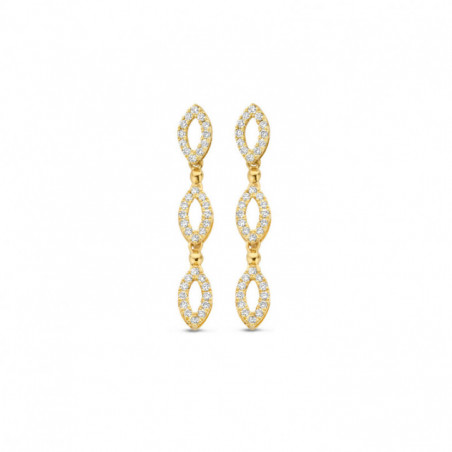 Boucles d'oreilles OR jaune 750 ml Diamants