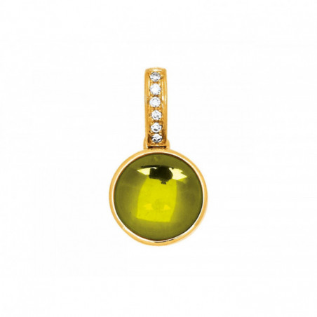 Pendentif OR Jaune 750 ml Diamants & Peridot