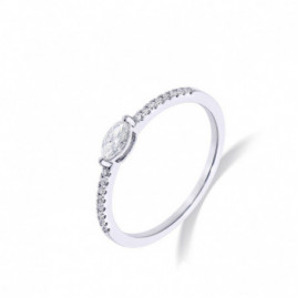 Bague OR Blanc 750 ml Diamants