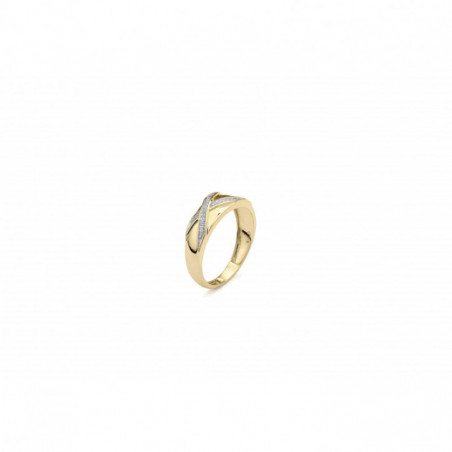 Bague OR Jaune et Blanc 750 ml Diamants