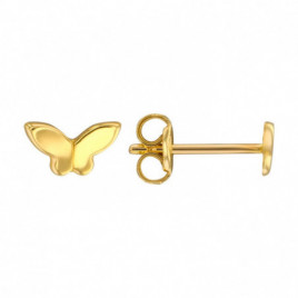 Boucles d'oreilles OR Jaune 750 ml Papillon