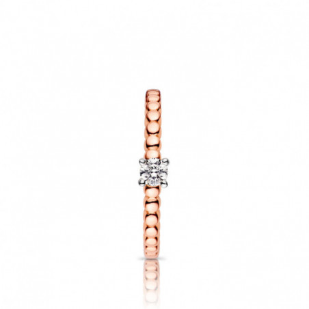 Bague Solitaire OR Rose 750 ml Diamant