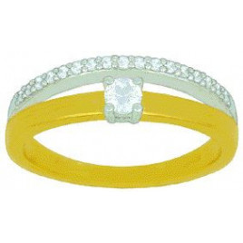 Bague OR Jaune et Blanc 750 ml Diamants