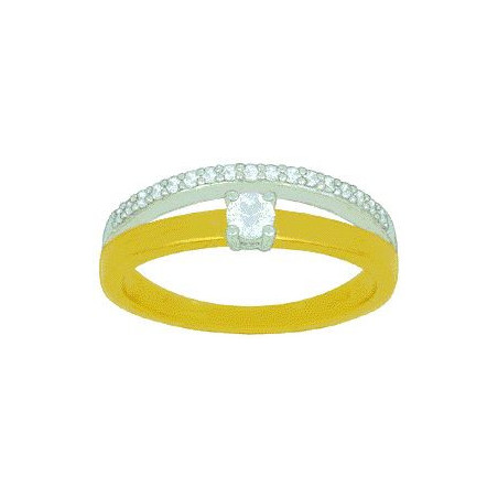 Bague OR Jaune et Blanc 750 ml Diamants