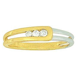 Bague Trilogie OR Jaune et Blanc 750 ml Diamants