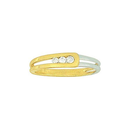 Bague Trilogie OR Jaune et Blanc 750 ml Diamants