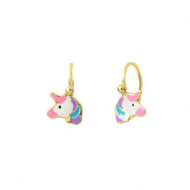 Boucles d'oreilles OR Jaune 750 ml Licorne