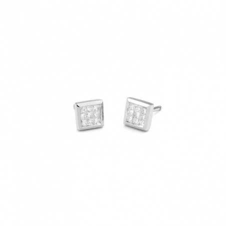 Boucles d'oreilles OR Blanc 750 ml Diamants