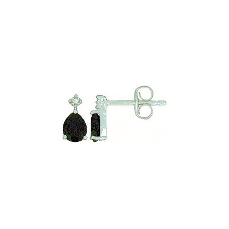 Boucles d'oreilles OR Blanc 750 ml Diamantset Saphir