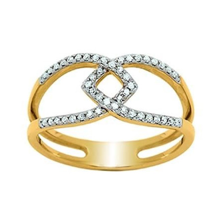 Bague OR Jaune et Blanc 750 ml Diamants