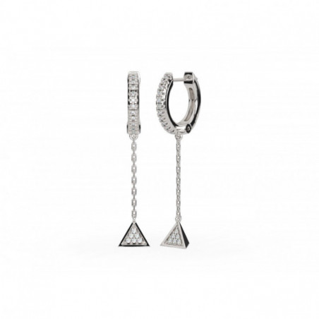 Boucles d'oreilles OR Blanc 750 ml Diamants