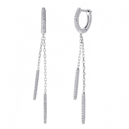 Boucles d'oreilles OR Blanc 750 ml Diamants