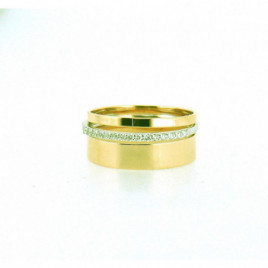 Bague OR Jaune et Blanc 750 ml Diamants