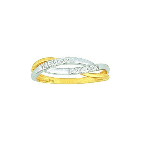 Bague OR Jaune et Blanc 750 ml Diamants