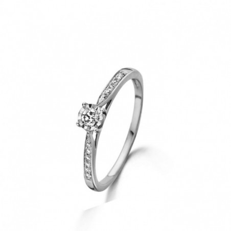 Bague Solitaire OR Blanc 750 ml Diamants